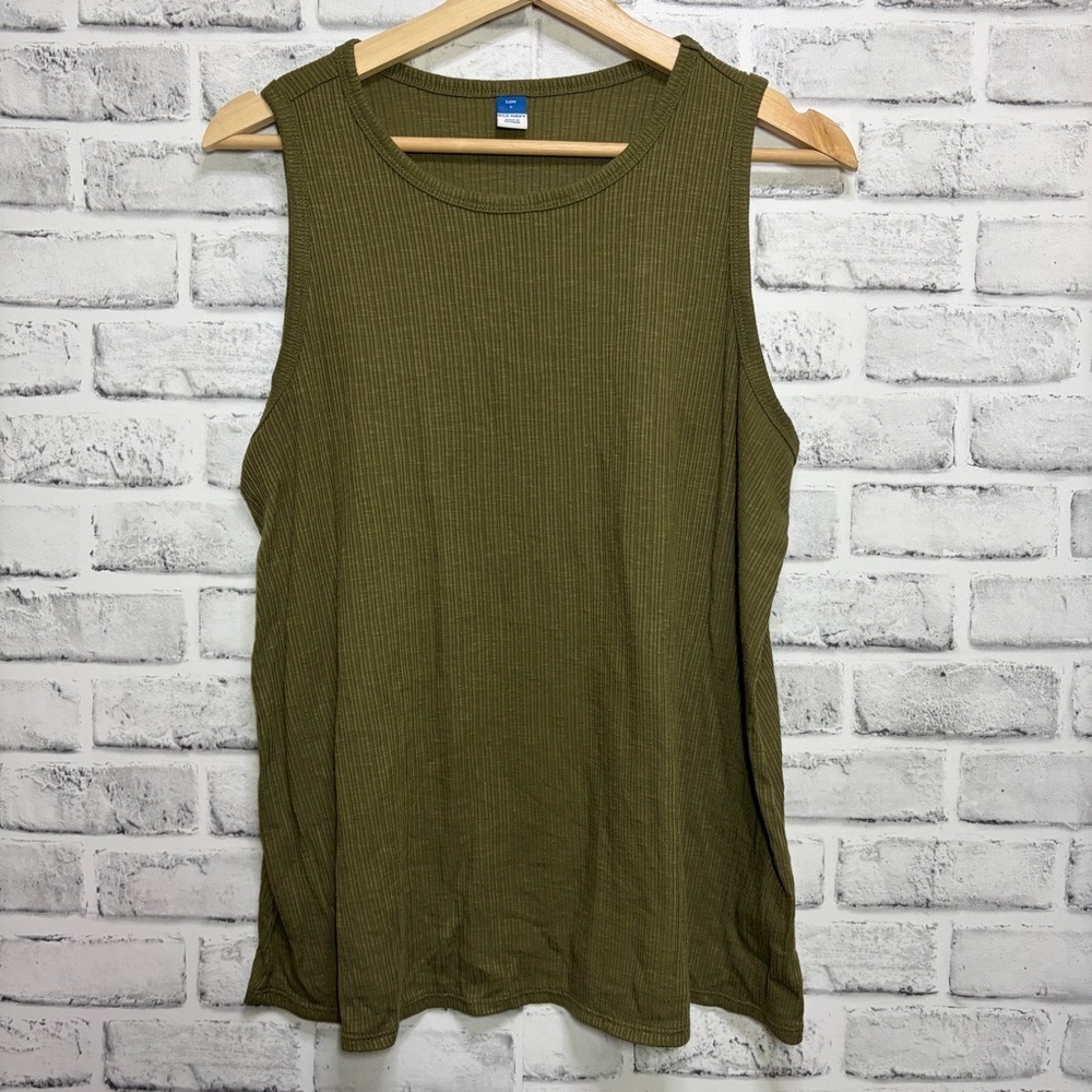 Old Navy Dark Green Ribbed Tank Top L